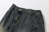 Vintage Washed Long Balloon Pants (Sand Blue)