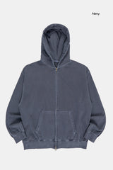 Stay pigment washed hood zip-up