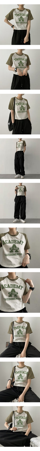 アカナグランクロップド半袖シャツ / Acanaglan cropped short sleeve shirt