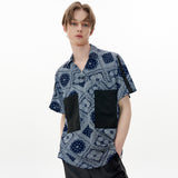 Track Shirt [Navy Paisley] (6593593376886)