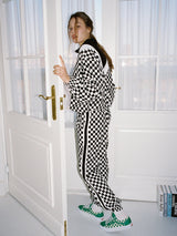 0 3 checkerboard jogger pants - BLACK (6683341291638)