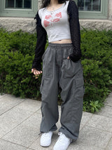 ナイロンバンディングカーゴワイドパンツ / nylon banding cargo wide pants