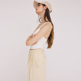 ツータックコットンワイドパンツ / TWOTUCK COTTON WIDE PANTS (YELLOW)