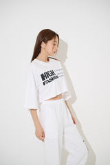 ハイファッションショートスリーブクロップTシャツ / TOP(9280) High Fashion Short Sleeve Crop Tee