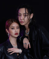 [BLACKLABELl]PONDEL cubic chain earring (6582451699830)