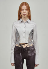 ビンテージレースクロップドシャツ/VINTAGE LACE CROPPED SHIRT