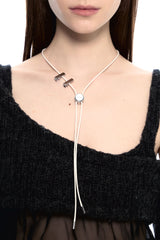 NO.481 [SILVER] CIRCLE CODE LOCK NECKLACE