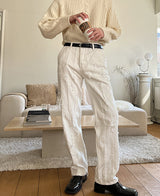 クロエダメージデニムパンツ (white)