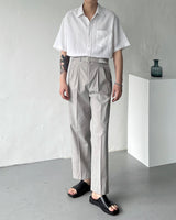 マンスリネンツータックベルトスラックス / Month )  linen two-tuck belt slacks (3 colors)