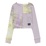 タイダイブロックミックスクロップロングスリーブTシャツ