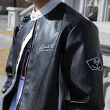 90S Biker Leather Jacket (2color)