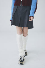 ダブルラップミニプリーツスカート / Double Lap Mini Pleated Skirt [Grey]