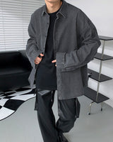 デニムオーバーサイズフィットシャツ/SI Denim Oversized Fit Shirt (2 colors)