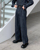モノリネンツータックデニム / LE Mono Denim Long-Sleeved Shirt