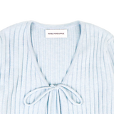 RIBBON RIBBED CARDIGAN