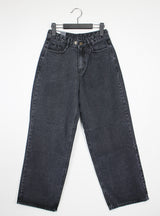2ボタンワイドデニムパンツ / no.1796 Two-Button Wide Denim Pants (3color)