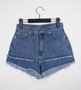 レイヤードショートデニムパンツ/Layered Short Denim Pants