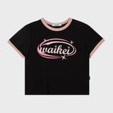 ウーマンヴィンテージロゴリンガーハーフスリーブTシャツ / Women vintage logo ringer half sleeve tshirts