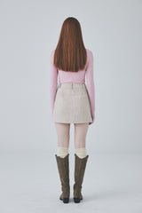 ウールシルクウォーマーTシャツ / Wool Silk Warmer T-Shirt [Milk Pink]