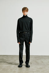 back button long sleeve chest tip turtle neck black (6615508942966)