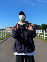 カバーツートンルーズフィットフーディ―/COVER TWO TONE LOOSEFIT HOODY