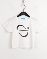 ベ―ルプリントクロップ半袖Tシャツ/Bellou printed cropped short-sleeved T-shirt