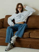 Women Bon Vivant Crop Crewneck_Melange Gray