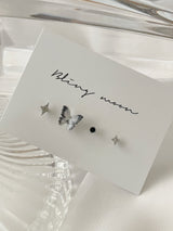 ブラックマーブルトゥインクルピアス / [4 set] Black Marble Twinkle Piercing Set