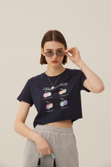 チェリーブラー半袖Tシャツ／CHERRY BLUR SHORT SLEEVE T-SHIRT [NAVY]
