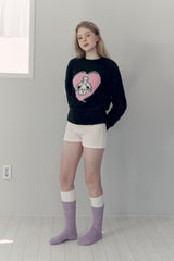 Witty Bunny ホリデーグラフィックニット [BLACK]