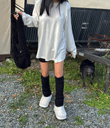 ribbed knitwear oversized socks leg warmer