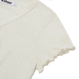 スモールチェリーポップルVネックニットカーディガン / SMALL CHERRY POPPLE V-NECK KNIT CARDIGAN [IVORY]
