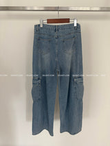 Strap Cargo Wide Jeans