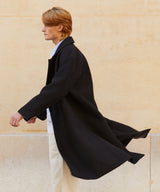 ウールブレンドオーバーサイズロングコート/RCH wool blended oversized long coat black