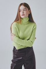 ホールガーメントカシミアタートルネックニット / Whole Garment Cashmere Turtleneck Knit [Lime Green]
