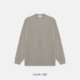 LMN Dio Loose Fit Hachi V-neck Knitwear (5 colors)