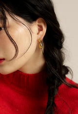 double tear earring - gold