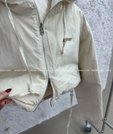 reversible duck down double-sided crop padded coat