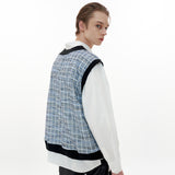 Cutting Point Vest [Blue Tweed] (6612236140662)
