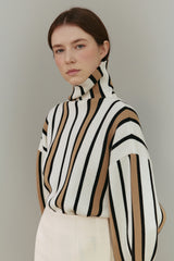 Stripe rib knit