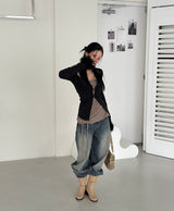 a sleeved bolero layered cardigan