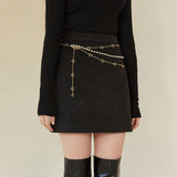 モダンダーツミニスカート / MODERN DART MINI SKIRT (CHARCOAL BLACK)