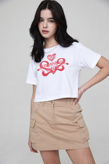バータックカーゴミニスカート / BAR TACK CARGO MINI SKIRT BEIGE