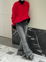 Sensual washing boot-cut pants 