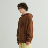 WHATTHE ビックロゴ ニット パーカー/WHATTHE Big Logo Knit Hoodie Brown