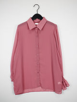 ダスティーシースルーラッフルシャツ / Dusty See-through Ruffle Shirt (3color)
