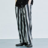 アイロ グランジ ストライプ ジャージ バンディング パンツ / airo grunge stripe jersey banding pants black