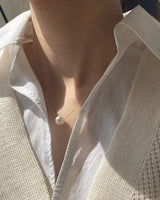 [92.5silver] single pearl necklace (2sizes)