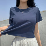 デイリーラベルセミクロップショートスリーブTシャツ