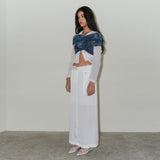 シアーマキシローライズスカート / SHEER MAXI LOWRISE SKIRT (WHITE)